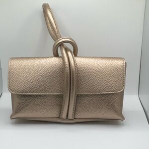 Chanteceille Gold Metallic Faux Leather Cosmetic bag NWOT